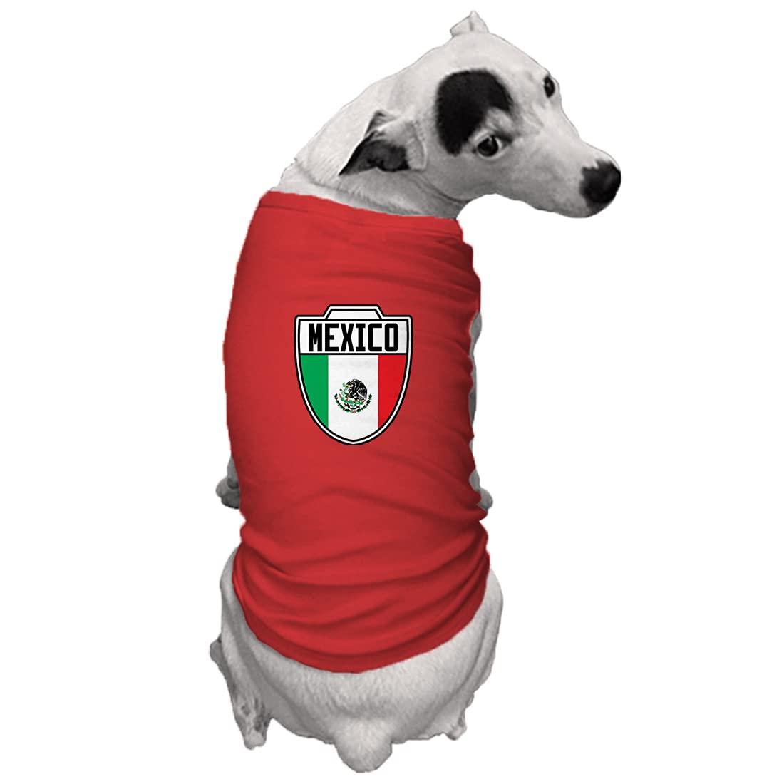 Mexico - Country Soccer Crest Dog Shirt (Red, Large)